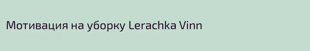 Мотивация на уборку Lerachka Vinn 